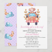 Cute Monkey Girl Baby Shower Drive Through    Kaart (Voorkant / Achterkant)