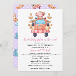 Cute Monkey Girl Baby Shower Drive Through    Kaart