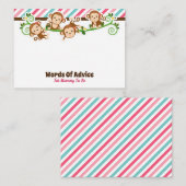 Cute Monkey Girl Oerwoud Advice Kaarten Baby showe Notitiekaartje (Voorkant / Achterkant)