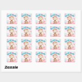 Cute Monkey Great Work Teacher Student Reward Vierkante Sticker (Vel)