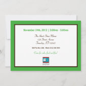 Cute Monkey Green Birthday Party Invitations Kaart (Achterkant)