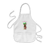 Cute Monkey Green Bow Nursery Kinder Schort (Voorkant)