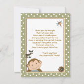Cute Monkey Green/Brown Bedankt kaarten (Voorkant)