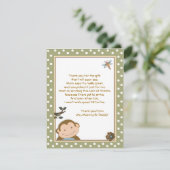 Cute Monkey Green/Brown Bedankt kaarten (Staand voorkant)