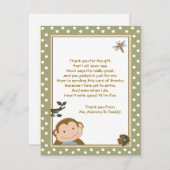 Cute Monkey Green/Brown Bedankt kaarten (Voorkant / Achterkant)