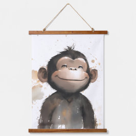 Cute Monkey Hangend Wandkleed