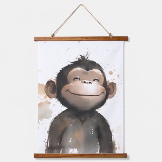 Cute Monkey Hangend Wandkleed (Voorkant)