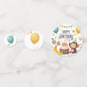 Cute Monkey Happy Birthday Feest Confetti (Voorkanten)