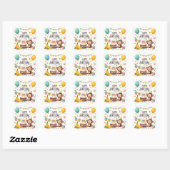 Cute Monkey Happy Birthday Party Vierkante Sticker (Vel)
