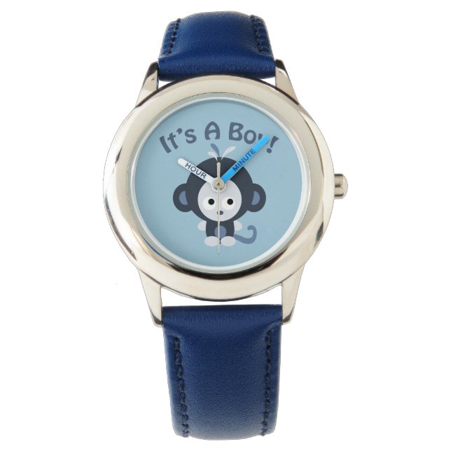 Cute Monkey - Het is een jongen! Horloge (Voorkant)