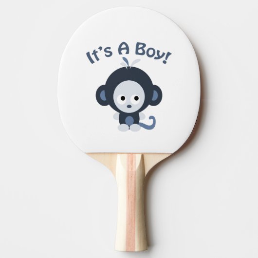Cute Monkey - Het is een jongen! Tafeltennisbatje (Voorkant)
