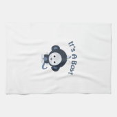 Cute Monkey - Het is een jongen! Theedoek (Horizontaal)