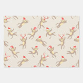 Cute Monkey Holiday Kerstmis Inpakpapier Vel (Voorkant)