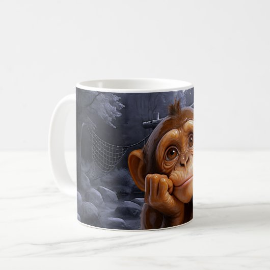 Cute Monkey Image Koffiemok (Voorkant links)