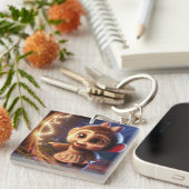 Cute monkey in a dress sleutelhanger (Voorkant Rechts)