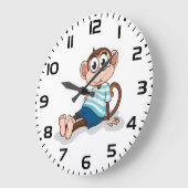 Cute Monkey in Blue Striped Shirt and Shorts Grote Klok (Hoek)