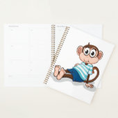 Cute Monkey in Blue Striped Shirt and Shorts Planner (Display)