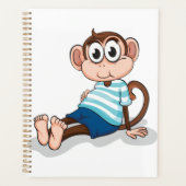 Cute Monkey in Blue Striped Shirt and Shorts Planner (Voorkant)