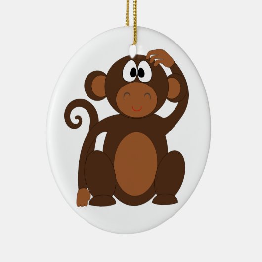 Cute Monkey Keramisch Ornament (Rechts)