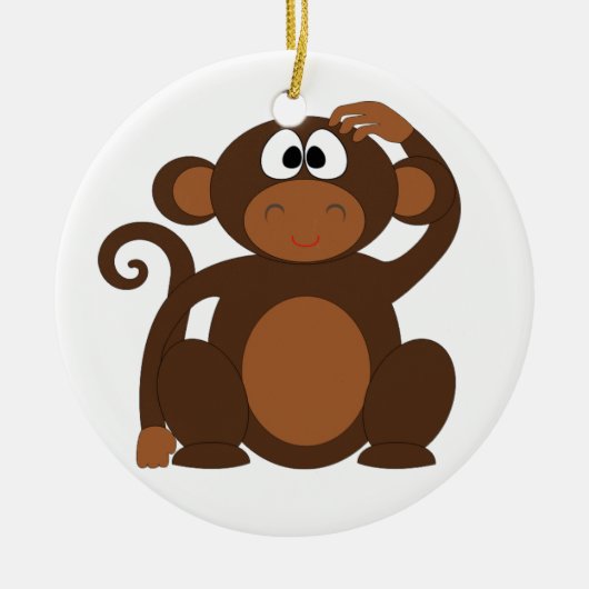 Cute Monkey Keramisch Ornament (Voorkant)