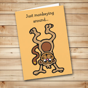 Cute Monkey Kind Birthday Card Kaart