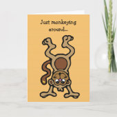 Cute Monkey Kind Birthday Card Kaart (Voorkant)