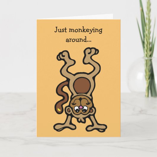 Cute Monkey Kind Birthday Card Kaart (Voorkant)