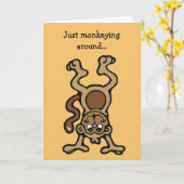 Cute Monkey Kind Birthday Card Kaart (Gele Bloem)