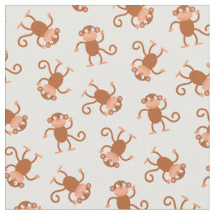 Cute Monkey Kinder Baby Neursery White Stof