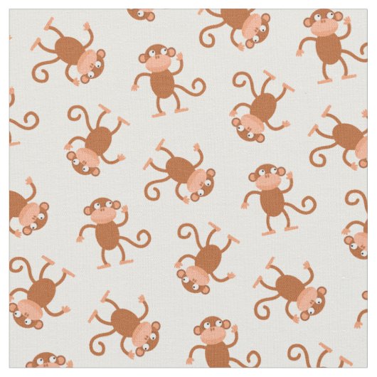 Cute Monkey Kinder Baby Neursery White Stof (Close Up)