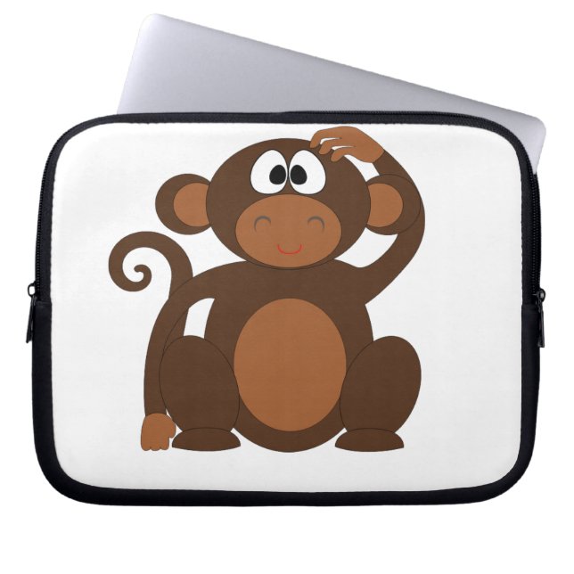 Cute Monkey Laptop Sleeve (Voorkant)