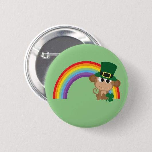 Cute Monkey Leprechaun Ronde Button 5,7 Cm (Voorkant /achterkant)