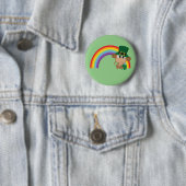 Cute Monkey Leprechaun Ronde Button 5,7 Cm (In situ)