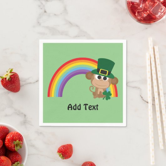 Cute Monkey Leprechaun Servetten (Insitu)