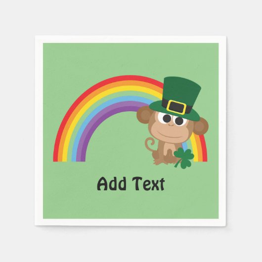Cute Monkey Leprechaun Servetten (Voorkant)
