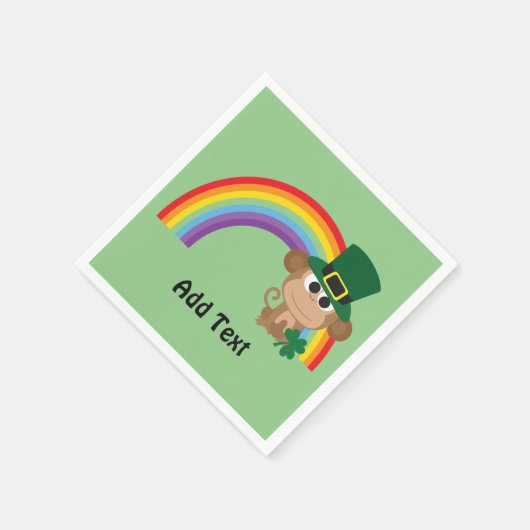 Cute Monkey Leprechaun Servetten (Hoek)