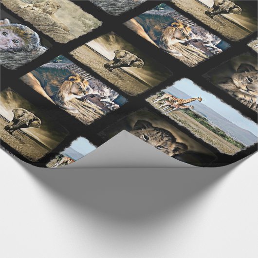 Cute Monkey, Lion en Giraffe Gift Wrap Cadeaupapier (Hoek)