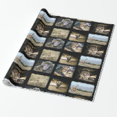 Cute Monkey, Lion en Giraffe Gift Wrap Cadeaupapier (Uitgerold)