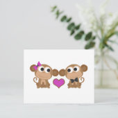Cute Monkey Love Briefkaart (Staand voorkant)