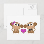 Cute Monkey Love Briefkaart (Voorkant / Achterkant)