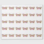 Cute Monkey Love Cadeaupapier (Vlak)