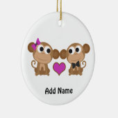 Cute Monkey Love Keramisch Ornament (Rechts)