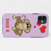 Cute Monkey Love Personalized iPhone 5 Hoesje (Achterkant (horizontaal))
