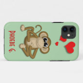 Cute Monkey Love Personalized iPhone 5 Hoesje (Achterkant (horizontaal))