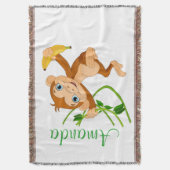 Cute Monkey met Banana Deken (Voorkant Verticaal)
