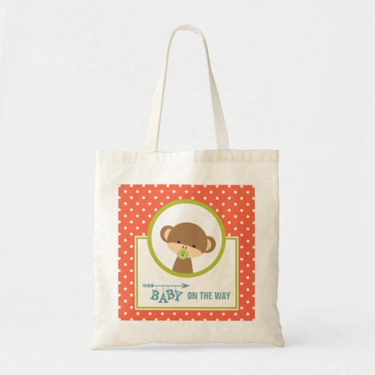 Cute Monkey met Pacifier - Baby on Way Tote Bag (Voorkant)