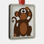 Cute Monkey Metalen Ornament (Rechts)