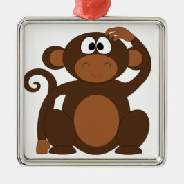 Cute Monkey Metalen Ornament