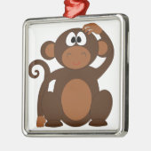 Cute Monkey Metalen Ornament (Links)