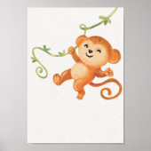 Cute Monkey Nursery Poster Kinder Room Decor (Voorkant)